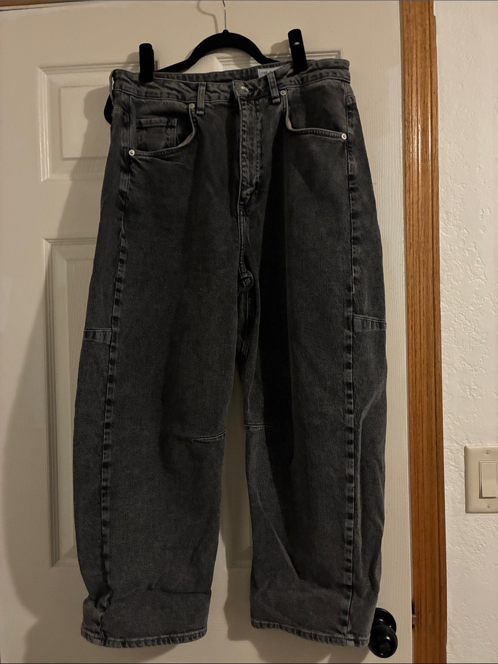 rag & bone Women's Black Washed barrel Jeans